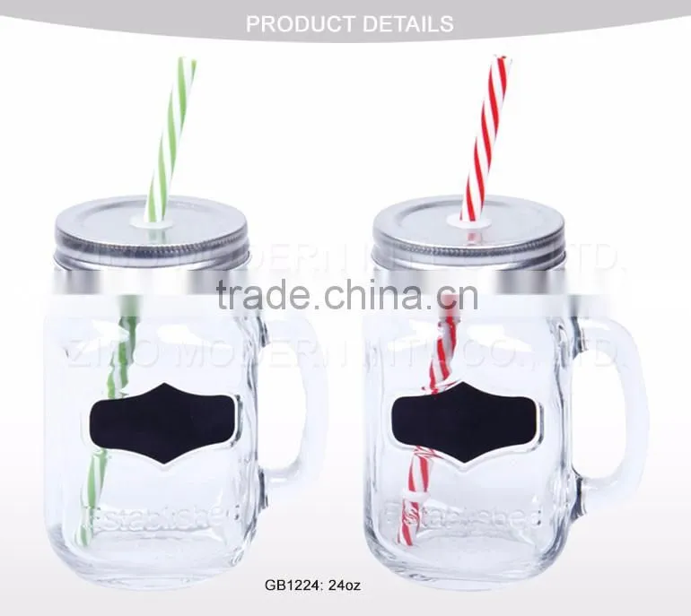 Custom Made 16oz Glass Mason Jar Custom Wholesale Mason Jar Lids With Hole