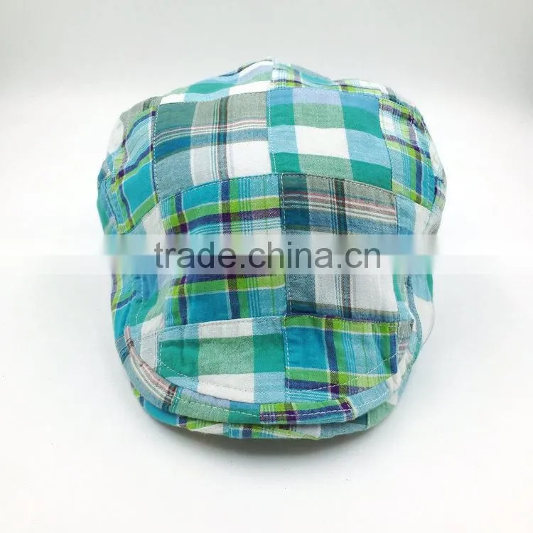 Custom design fashion check ivy cap manufacturing