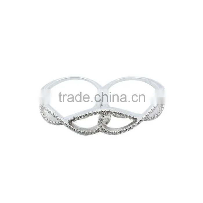 The sexy lips ring design for lady's,925 silver wholesale micro pave setting double fingers ring