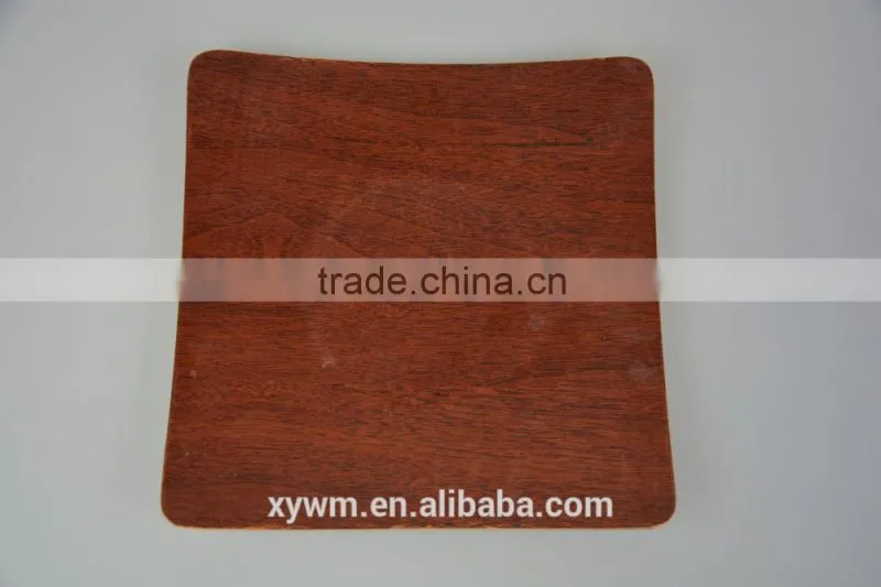 Bauble Red Brown Color China Square Shape Elegance Tea Pastries Gift Square Wooden Dinner Plate