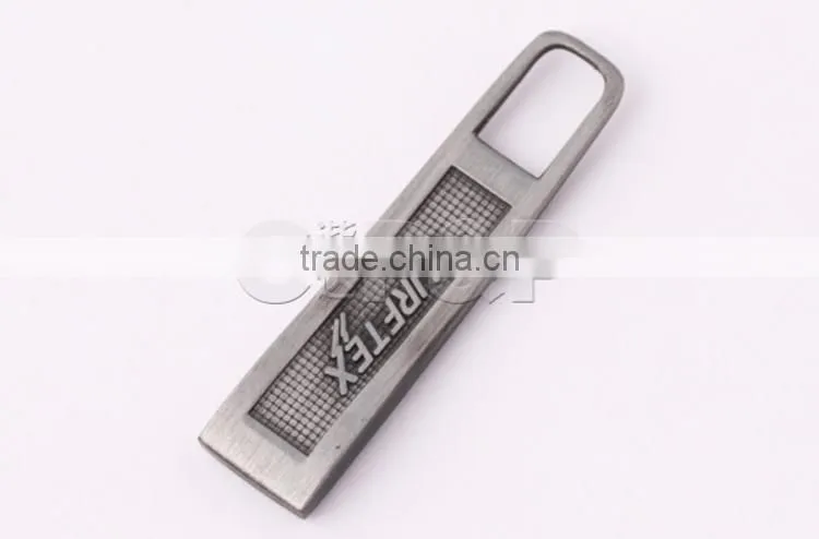 Hot sale custom logo anti-sliver designer metal zipper pull for jacket