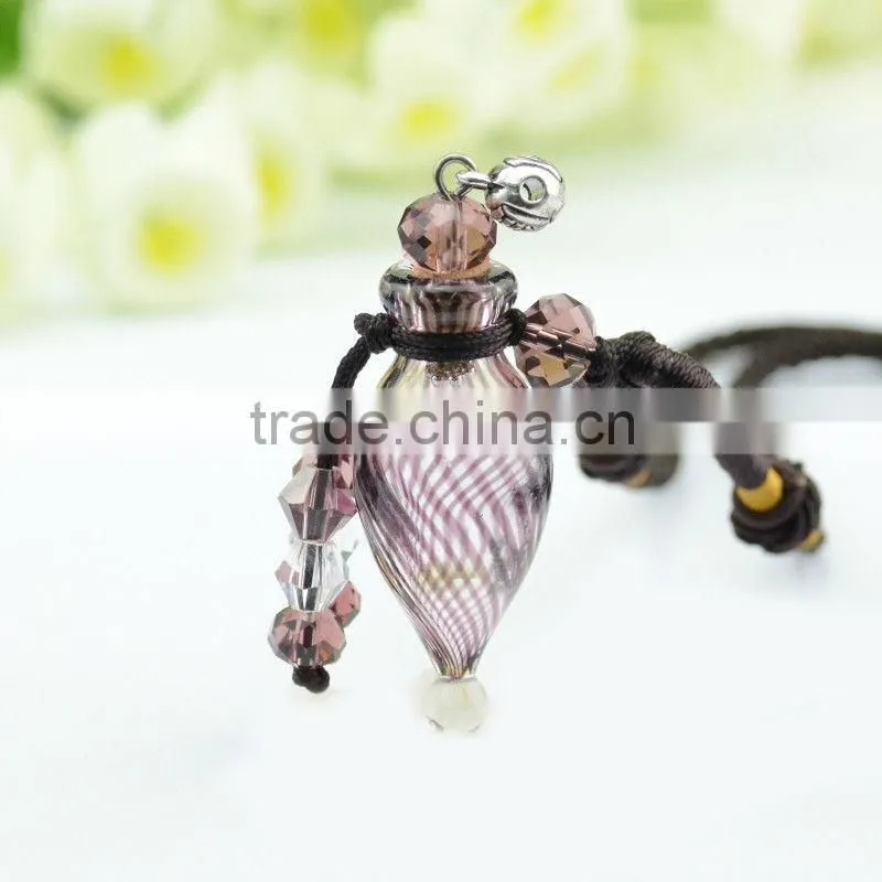 2013 new blue ground glass pendant Daisy Wishing Bottle back Long Cord Necklace