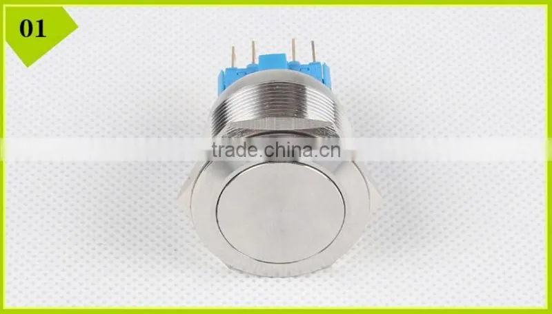 25mm Stainless Steel Latching 2NO2NC Ring Illuminated LED Metal Push Button Switch