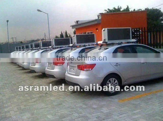 wifi 3G USB RJ45 slim wireless programmable p5 led taxi top advertising signs taxi roof top advertising signs