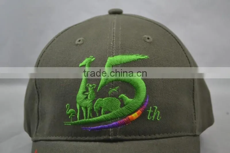 Guangzhou hat factory professional custom 6 panel / 100% cotton / / embroidery logo/gray baseball cap