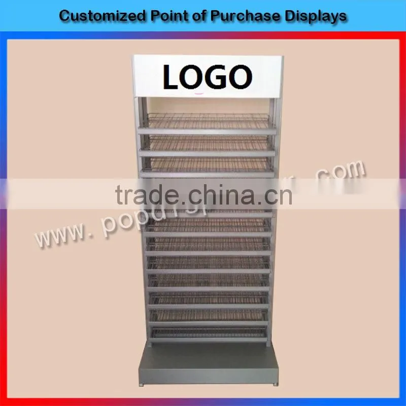 Custom POP 12 tiers metal floor nail polish display rack