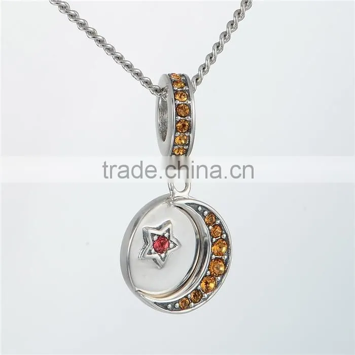 fashion jewelry keychain 925jewelry sterling silver coin charm for bracelet