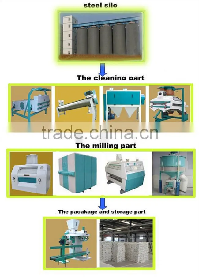Steel Structural Wheat Flour Mill Complete Plant 50 Ton Per Day