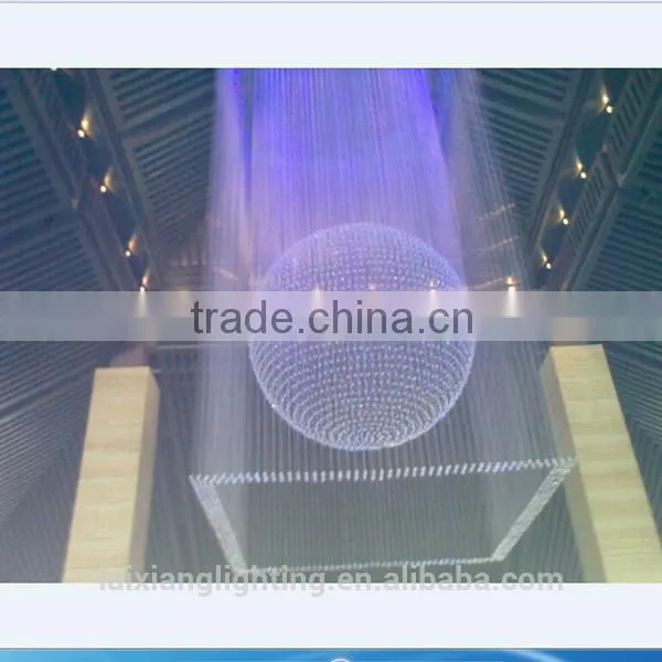 End glow full color crystal chandelier light fiber optic pendant lamp amber crystal chandelier