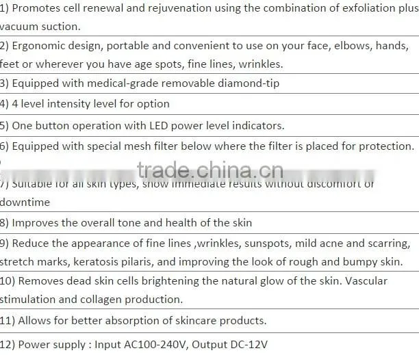 J-Style fashionable facial massager to remove bad skin digital beauty studio machine with diamond tips