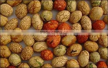 Snack flavoured coated peanuts