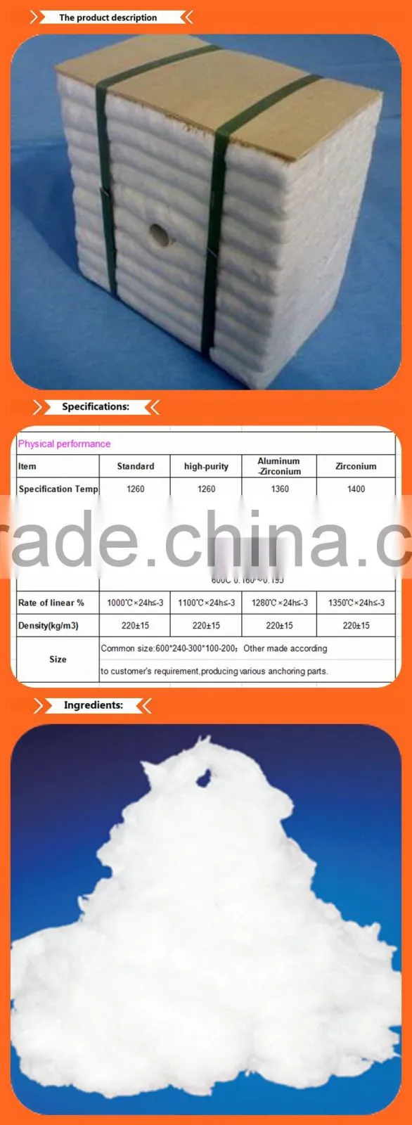 Lightweight ceramic fiber module plate