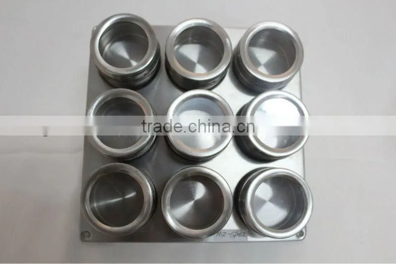 10pcs magnetic spice jar set with stand