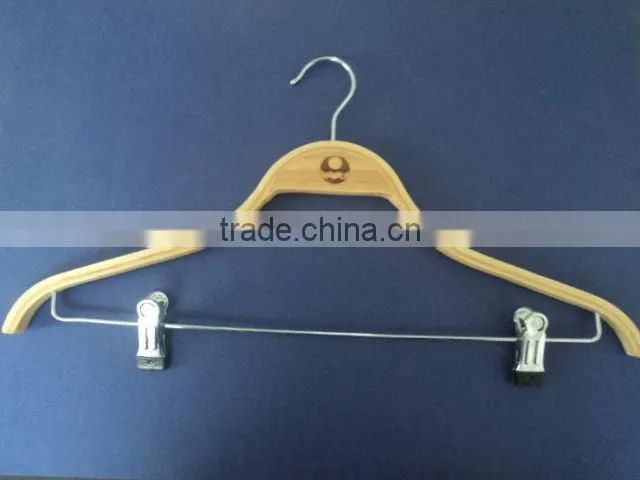 Environmental high quality bamboo hangers for clothes