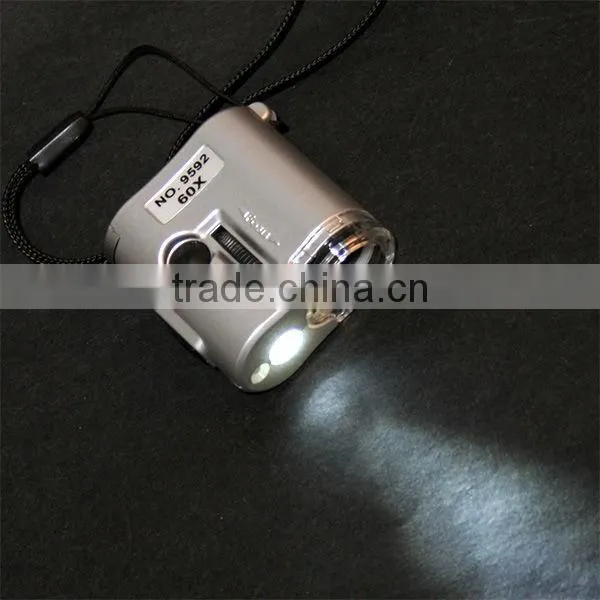Protable Mini 60X Loupe LED Light Magnifier Microscope