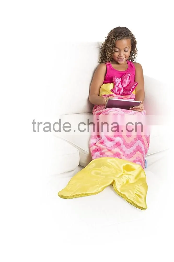 Home Pink Comfortable Kids Sleeping Bag Mermaid Tail Blanket