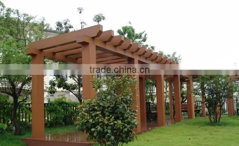 Outdoor long life garden wpc pergola waterproof wood plastic composite pergola wpc