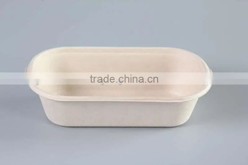 Biodegradable 1000ml sugarcane food container with separate lid