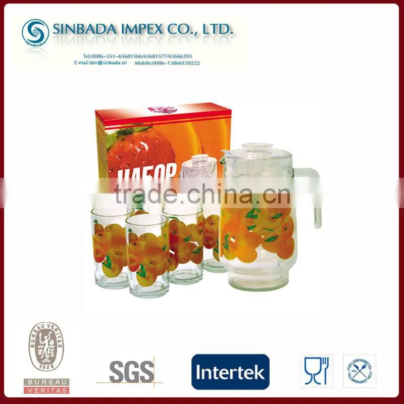 Hot selling drinking set,glass 7pcs water set