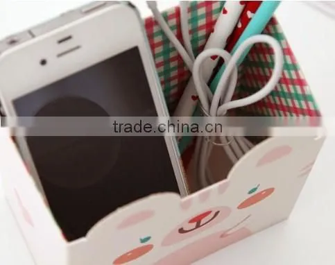 2514 Cute animal paper storage box custom stationery pen holder wholesale
