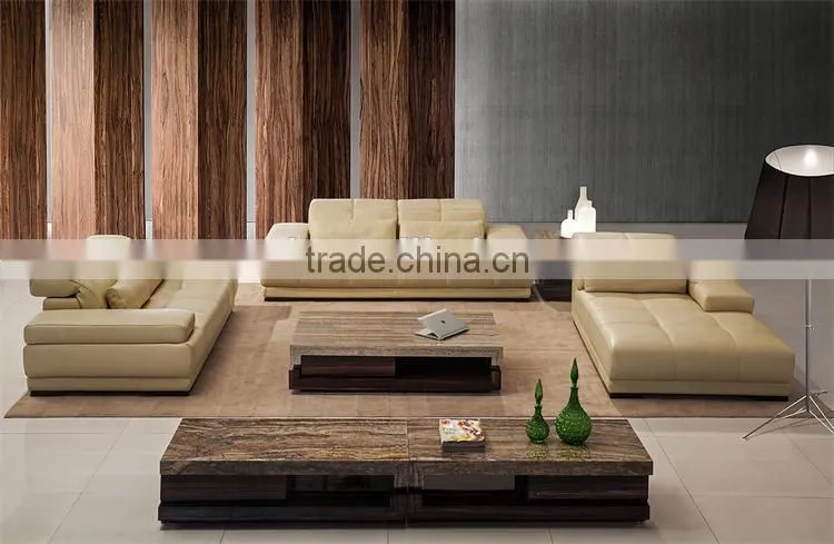 Foshan factory geniune italian leather leisure living room sofa