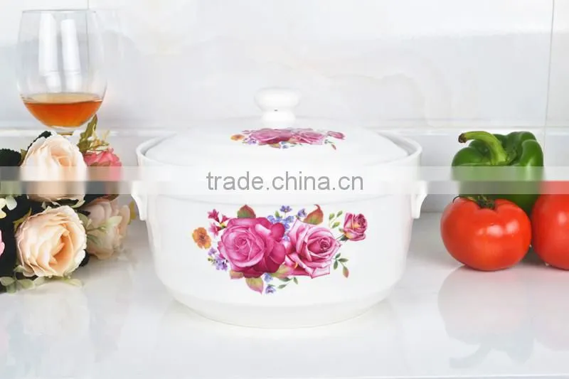 8" Porcelain pot microwave oven with porcelain lid