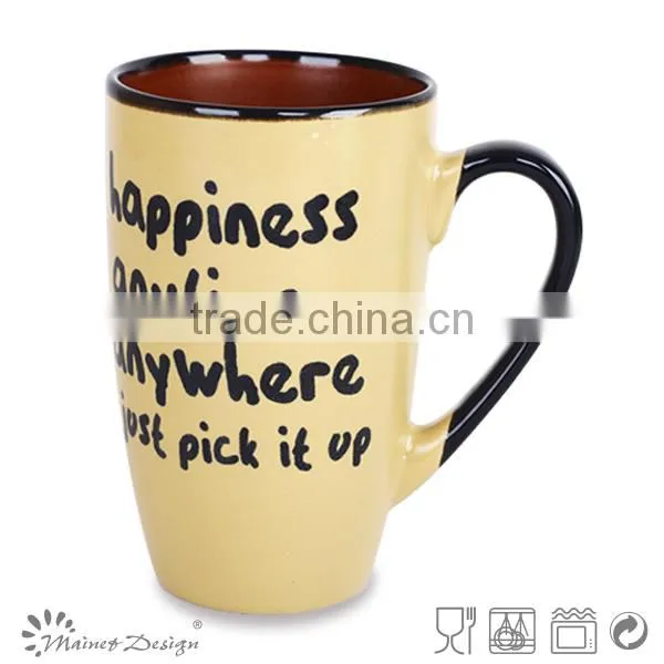 stoneware coffee mug with words ceramic mug