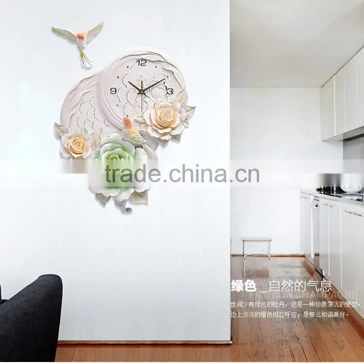 M11A Momoda Living room Creative modern hanging fancy elegant 3D flower wall clock quiet quartz decoration large wall clock