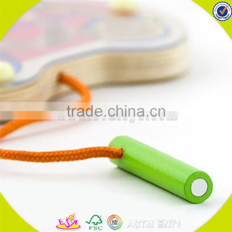 wholesale colorful baby wooden maze toy high quality kids wooden cart maze toy hottest wooden drag cart maze toy W11H014