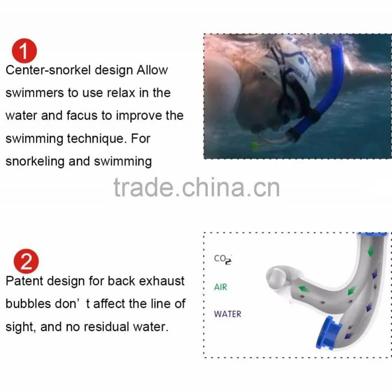 Adult Swimmer's Snorkel with Comfortable Silicone Mouthpiece