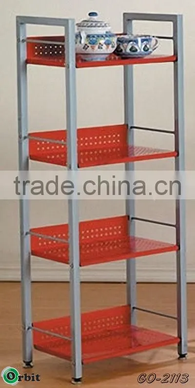Colorful Metal 3 Tier Book Storage Shelf Magazine Display Rack DIY Bookcase