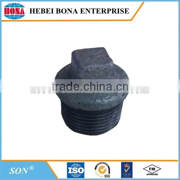ISO certified malleable cast iron pipe fitting plug