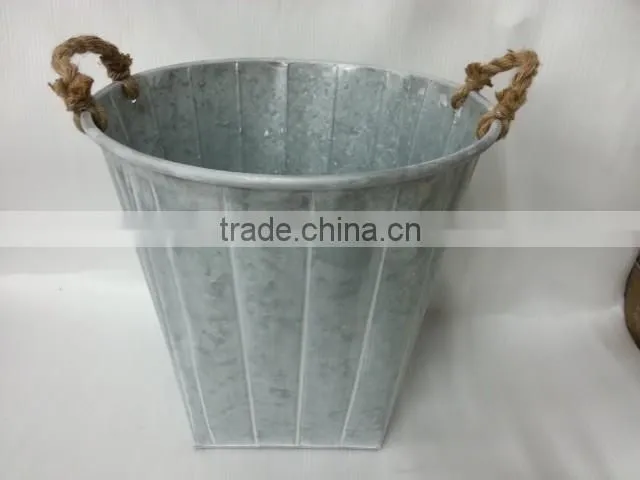 2016 New grey/white wash Metal/tin flower planter pots