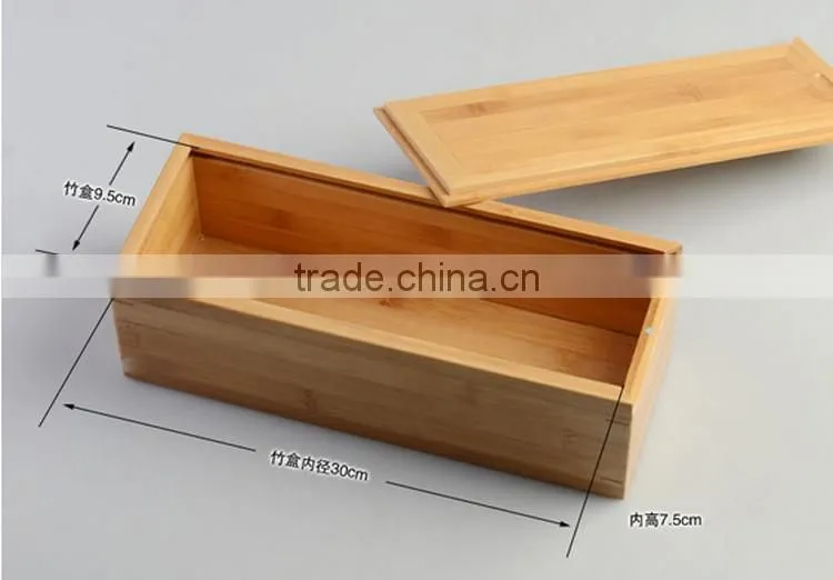 Trendy simple sliding bamboo box with a lid