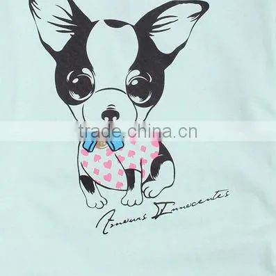 2017 fashion cotton blue ladies t-shirt, promo t-shirt ,dog t-shirt