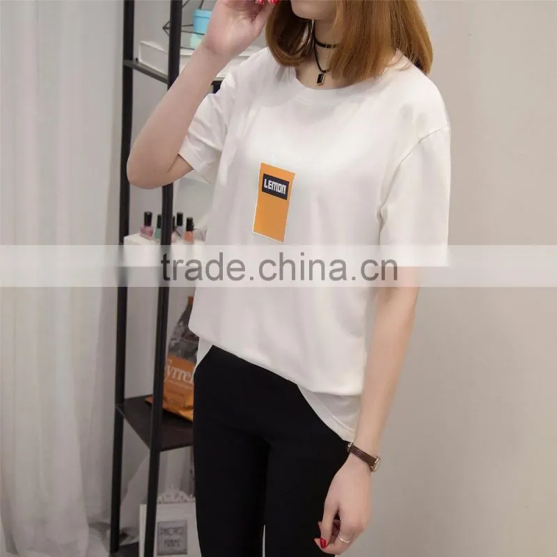 Custom logo promotional 100% cotton printing women t shirt