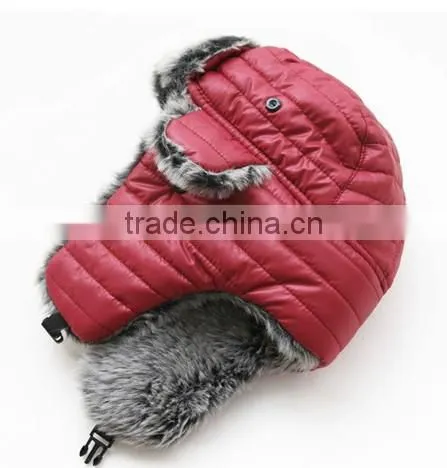 Waterproof cheap trapper hat woman winter fake fur trapper hat