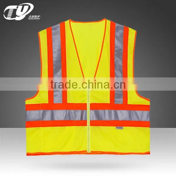 Reflective safety vest fluorescent orange security vest