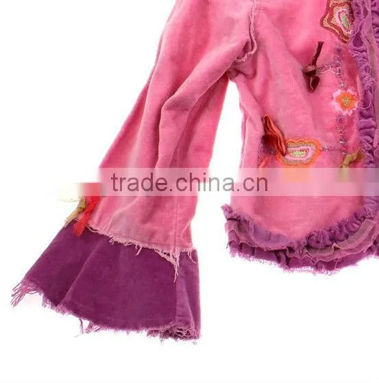 Beetlejuice Purple Pink Bows Flare Ruffle Velvet Velour Bolero Jacket