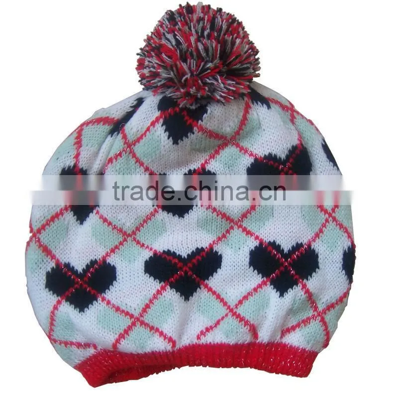 lovely fashion & popular knitted winter 100%acrylic baby hats