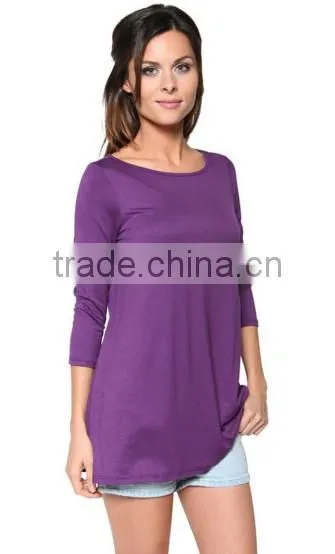 Online Shopping China Clothes Long Flowy Elbow Sleeve Jersey Tunic For Women