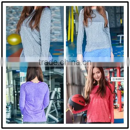 cheap long sleeve sport gym t shirt women