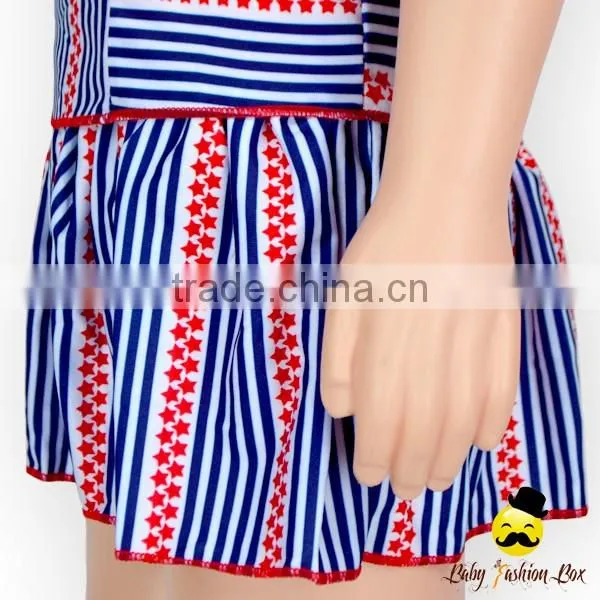 YZA-003 Yihong Fashion Style One Size Baby Red Strap Stripe With Dress Suit Kids Girls Wears Bikini