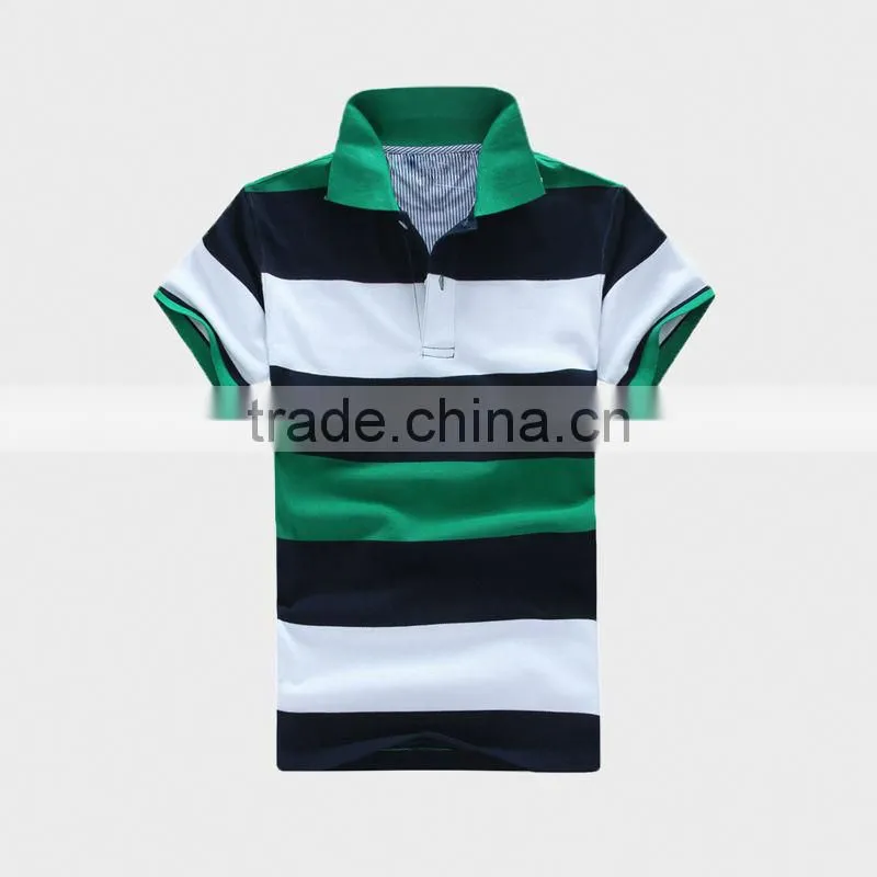 Stripe Men's Polo Shirt with Ribbon