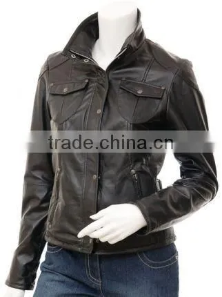 high quality leather jacket for woman