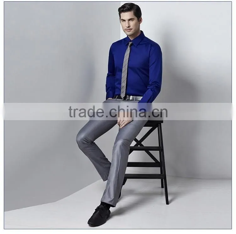2016 New Model Shirts For Men Royal Blue Shirt