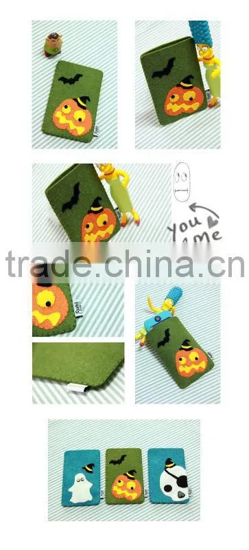 Latest environmental Felt PouchAZO free Felt phone package Creative cute Pumpkin felt card sets