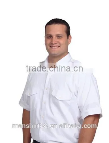 men's short sleeve aviator pilot shirt