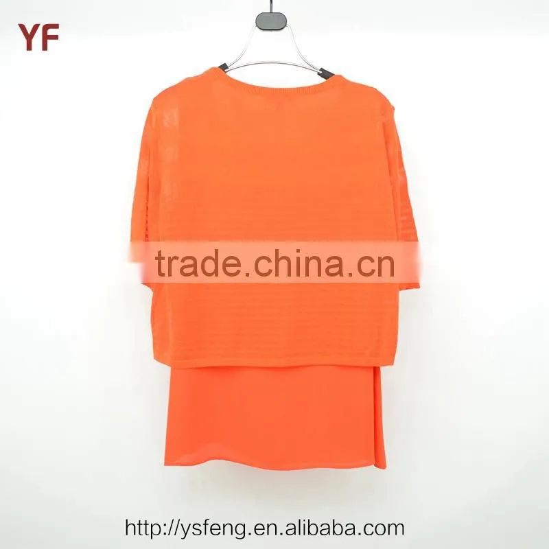 New Half Sleeve Round Neck Design Latest Ladies Fashion sweater