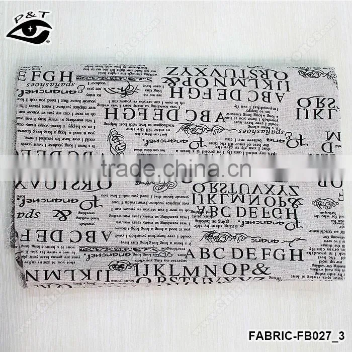1.50m English Letter Newspaper Printing Canvas Fabric Linen/Cotton Fabric Zakka Patchwork Fabric for Curtain